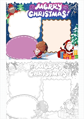 圣诞节英文手抄报word模板