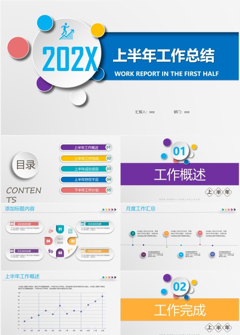 202X企业上半年工作总结汇报PPT