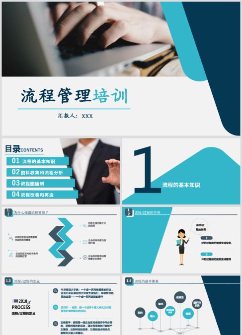 小清新流程管理教育培训PPT