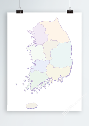 多彩韩国矢量地图