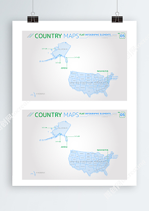 AI美国可分割矢量地图