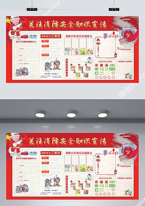 关注消防安全知识宣传展板