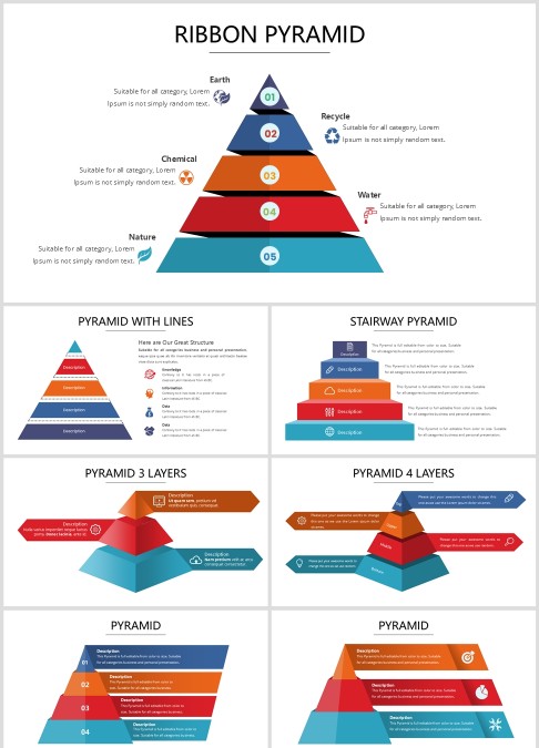 多彩金字塔数据图表