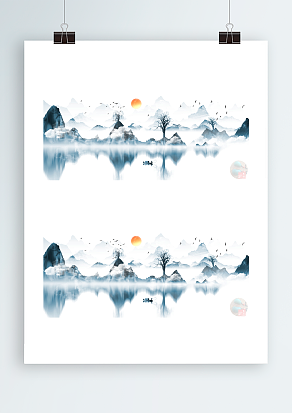 2021唯美山水背景设计