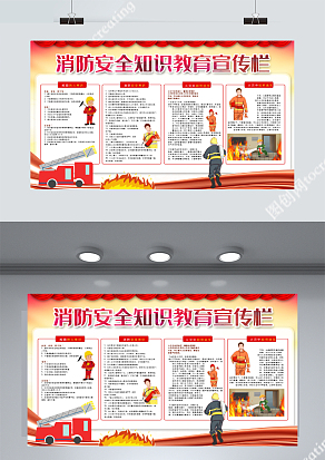消防安全知识教育宣传栏展板