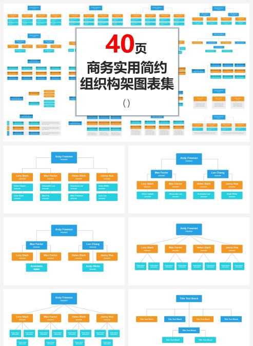 商务实用简约组织构架图表集ppt