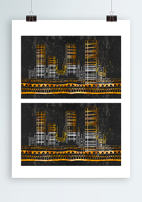 拔地而起建筑背景墙