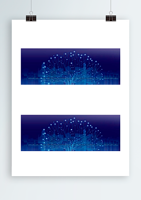 梦幻蓝星星灯树背景图