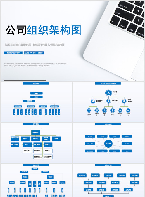 蓝色部门公司组织架构图股权组织架构图