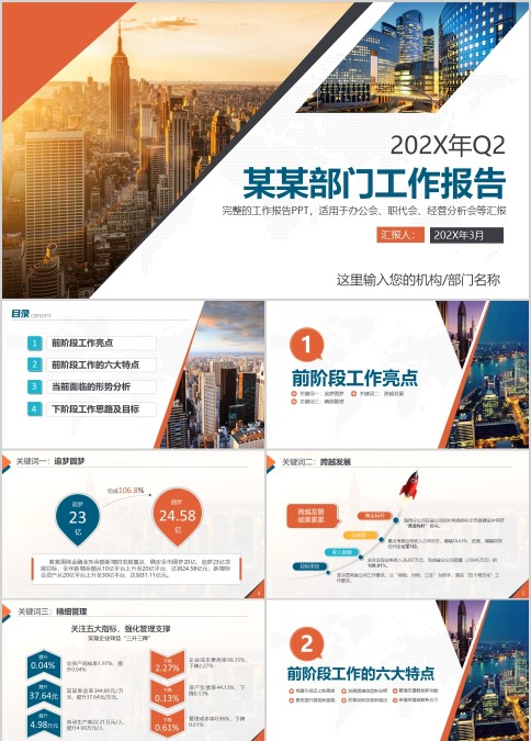 工作总结 工作汇报 行业报告 调查报告ppt模板