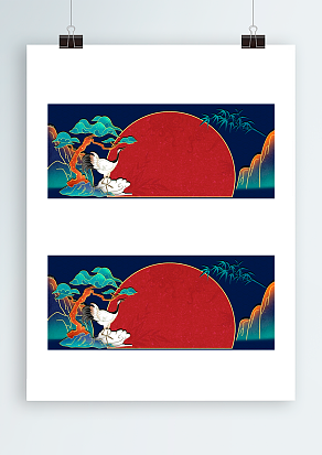 站立丹顶鹤背景帷幕