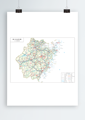 浙江省全要素地图岛式（高清EPS版）