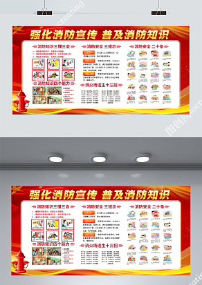 强化消防安全普及消防知识展板