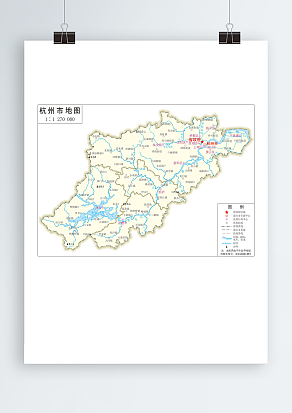 杭州市政区图岛式（高清EPS版）