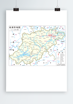 杭州市政区图满幅（高清EPS版）