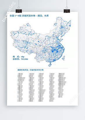 全国分省详细湖泊运河水库shp矢量gis数据