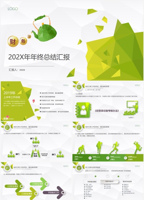 年年终总结汇报财务预算PPT模板