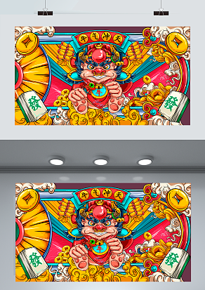 恭喜发财 牛年大吉 年年插画