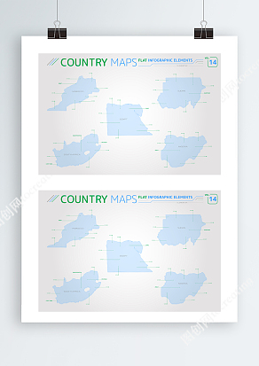 水蓝色Ai摩洛哥矢量地图可分割地图