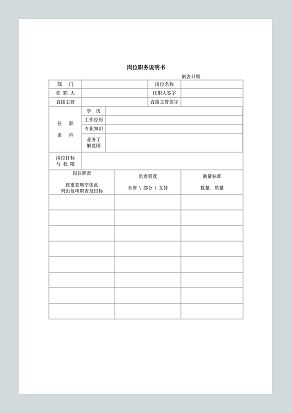 岗位职务说明书