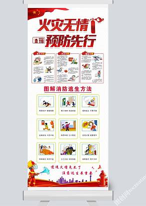火灾无情展架