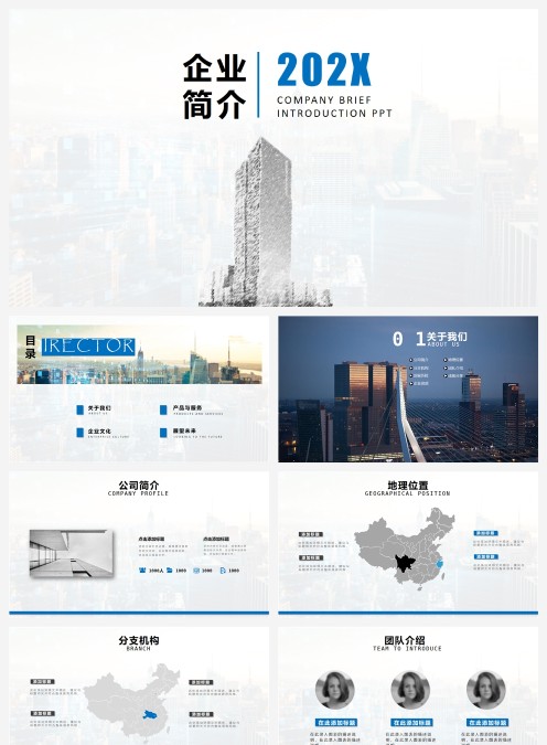 企业简介简约工作报告ppt模板