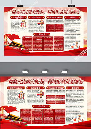 2020提高灾害防治能力，构筑生命安全防线宣传展板