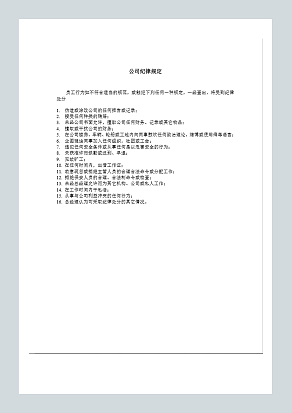 公司纪律规定