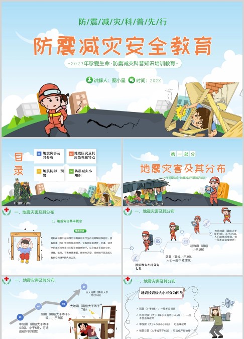 防灾减灾地震预警地震自救地震逃生安全教育PPT课件防震减灾