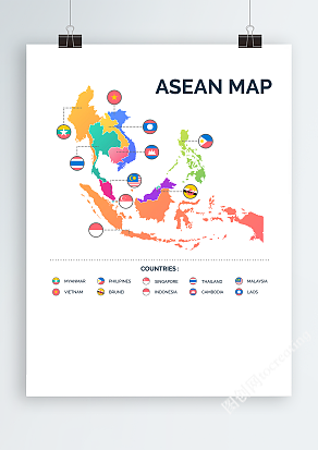 高清矢量东南亚地图AI、PNG