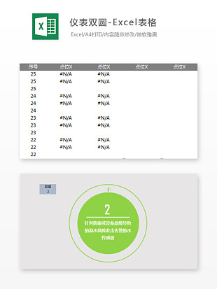 小清新创意仪表双圆-Excel表格