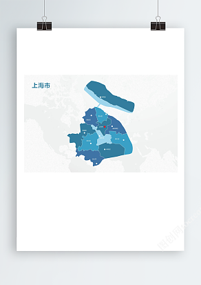 上海市高清电子版地图轮廓矢量可编辑填色CDRAI源文件素材模板