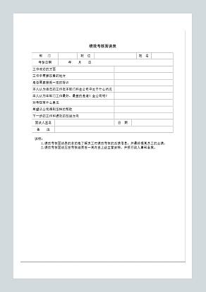 绩效考核面谈表