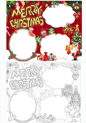 圣诞节快乐英文手抄报word模板