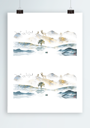 悠扬山间背景墙设计