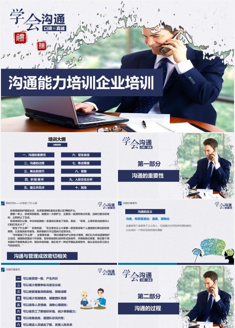 沟通能力培训企业培训PPT模板